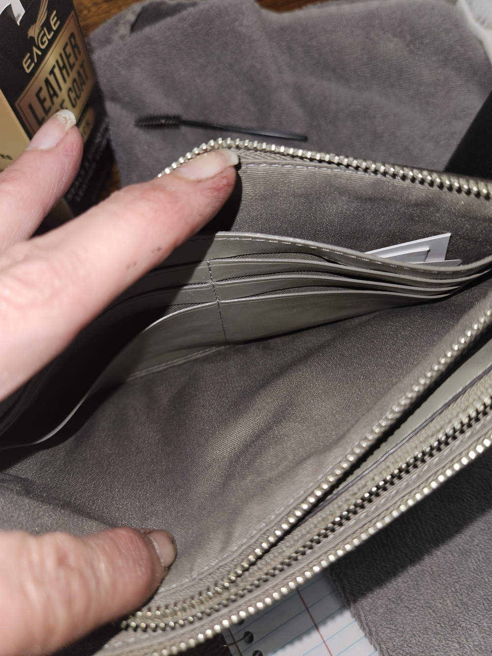 Coach Ombre Tote Bag with Wristlet - Taupe to Black - Picture 7 of 12